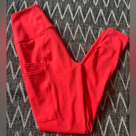 Free People FP Movement Neon Coral No Limits 7/8 Leggings XS - Picture 2 of 8